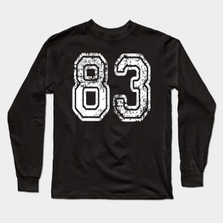 Number 83 Grungy in white Long Sleeve T-Shirt